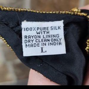 Laurence Kazar Vintage Sequin Beaded Silk Dress L